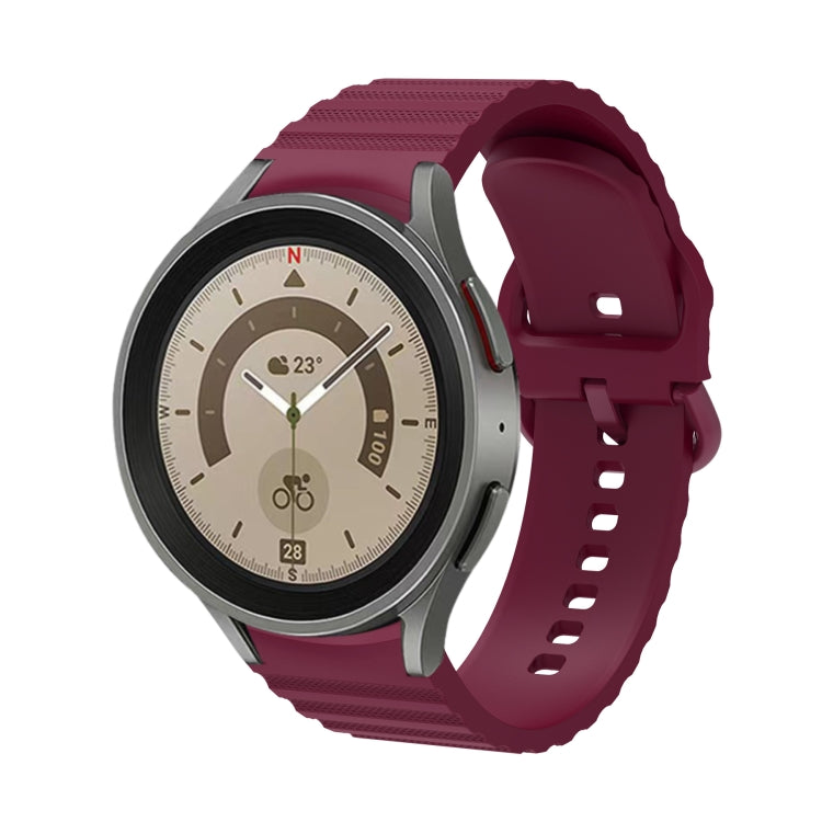 Pulseira de relógio em silicone com fivela de cor pura com padrão ondulado pontilhado, para Samsung Galaxy Watch 5 / 5 Pro, para Samsung Galaxy Watch 4