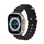 Correia de Relógio em Silicone com Cabeça Metálica Ocean, Para Apple Watch Ultra 49mm / Series 8&7 45mm, Para Apple Watch Series 8&7 41mm / SE 2&6&SE&5&4 40mm / 3&2&1 38mm