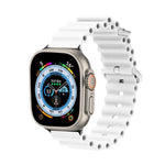 Correia de Relógio em Silicone com Cabeça Metálica Ocean, Para Apple Watch Ultra 49mm / Series 8&7 45mm, Para Apple Watch Series 8&7 41mm / SE 2&6&SE&5&4 40mm / 3&2&1 38mm