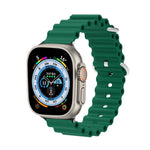 Correia de Relógio em Silicone com Cabeça Metálica Ocean, Para Apple Watch Ultra 49mm / Series 8&7 45mm, Para Apple Watch Series 8&7 41mm / SE 2&6&SE&5&4 40mm / 3&2&1 38mm