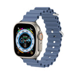 Correia de Relógio em Silicone com Cabeça Metálica Ocean, Para Apple Watch Ultra 49mm / Series 8&7 45mm, Para Apple Watch Series 8&7 41mm / SE 2&6&SE&5&4 40mm / 3&2&1 38mm
