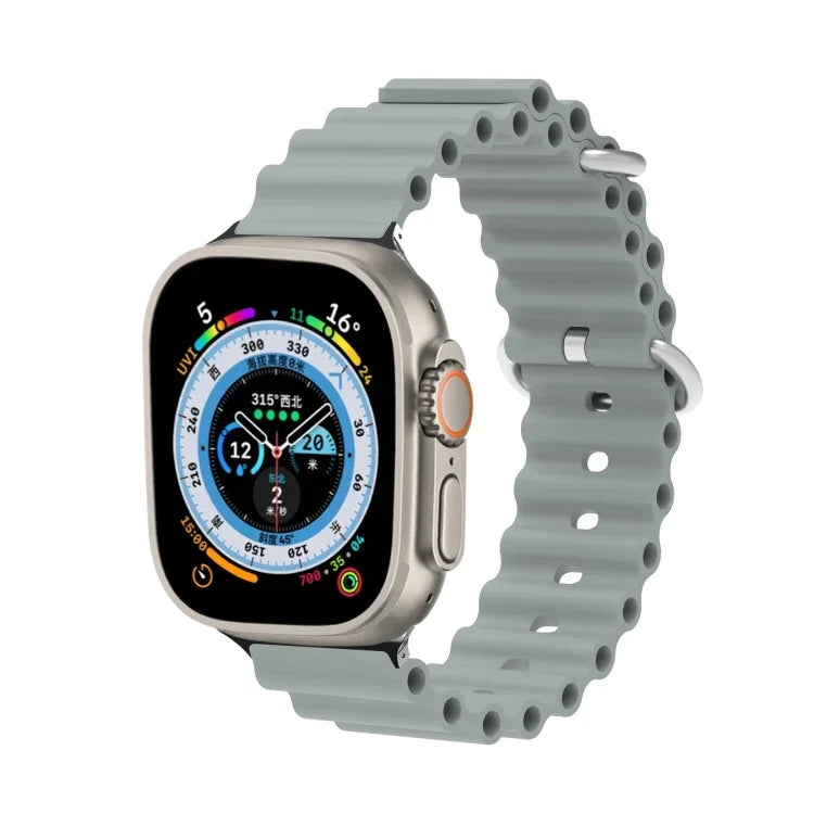 Correia de Relógio em Silicone com Cabeça Metálica Ocean, Para Apple Watch Ultra 49mm / Series 8&7 45mm, Para Apple Watch Series 8&7 41mm / SE 2&6&SE&5&4 40mm / 3&2&1 38mm