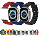 Correia de Relógio em Silicone com Cabeça Metálica Ocean, Para Apple Watch Ultra 49mm / Series 8&7 45mm, Para Apple Watch Series 8&7 41mm / SE 2&6&SE&5&4 40mm / 3&2&1 38mm
