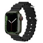 Correia de Relógio em Silicone com Cabeça Metálica Ocean, Para Apple Watch Ultra 49mm / Series 8&7 45mm, Para Apple Watch Series 8&7 41mm / SE 2&6&SE&5&4 40mm / 3&2&1 38mm