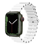 Correia de Relógio em Silicone com Cabeça Metálica Ocean, Para Apple Watch Ultra 49mm / Series 8&7 45mm, Para Apple Watch Series 8&7 41mm / SE 2&6&SE&5&4 40mm / 3&2&1 38mm