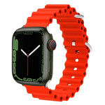 Correia de Relógio em Silicone com Cabeça Metálica Ocean, Para Apple Watch Ultra 49mm / Series 8&7 45mm, Para Apple Watch Series 8&7 41mm / SE 2&6&SE&5&4 40mm / 3&2&1 38mm