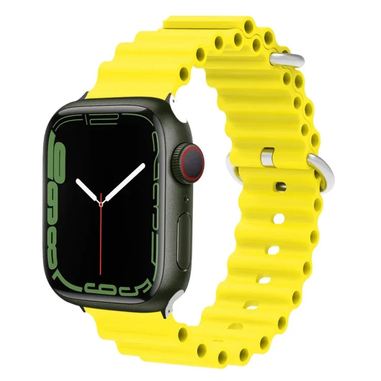 Correia de Relógio em Silicone com Cabeça Metálica Ocean, Para Apple Watch Ultra 49mm / Series 8&7 45mm, Para Apple Watch Series 8&7 41mm / SE 2&6&SE&5&4 40mm / 3&2&1 38mm