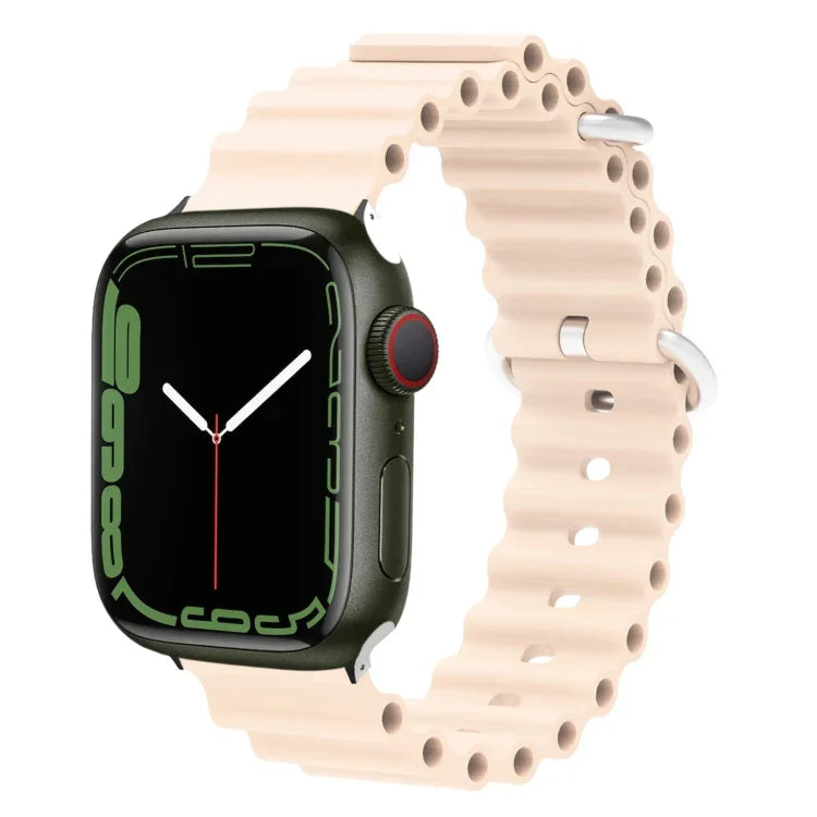 Correia de Relógio em Silicone com Cabeça Metálica Ocean, Para Apple Watch Ultra 49mm / Series 8&7 45mm, Para Apple Watch Series 8&7 41mm / SE 2&6&SE&5&4 40mm / 3&2&1 38mm