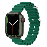 Correia de Relógio em Silicone com Cabeça Metálica Ocean, Para Apple Watch Ultra 49mm / Series 8&7 45mm, Para Apple Watch Series 8&7 41mm / SE 2&6&SE&5&4 40mm / 3&2&1 38mm