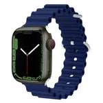 Correia de Relógio em Silicone com Cabeça Metálica Ocean, Para Apple Watch Ultra 49mm / Series 8&7 45mm, Para Apple Watch Series 8&7 41mm / SE 2&6&SE&5&4 40mm / 3&2&1 38mm