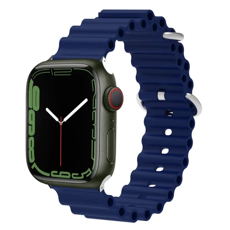 Correia de Relógio em Silicone com Cabeça Metálica Ocean, Para Apple Watch Ultra 49mm / Series 8&7 45mm, Para Apple Watch Series 8&7 41mm / SE 2&6&SE&5&4 40mm / 3&2&1 38mm
