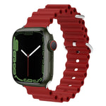 Correia de Relógio em Silicone com Cabeça Metálica Ocean, Para Apple Watch Ultra 49mm / Series 8&7 45mm, Para Apple Watch Series 8&7 41mm / SE 2&6&SE&5&4 40mm / 3&2&1 38mm