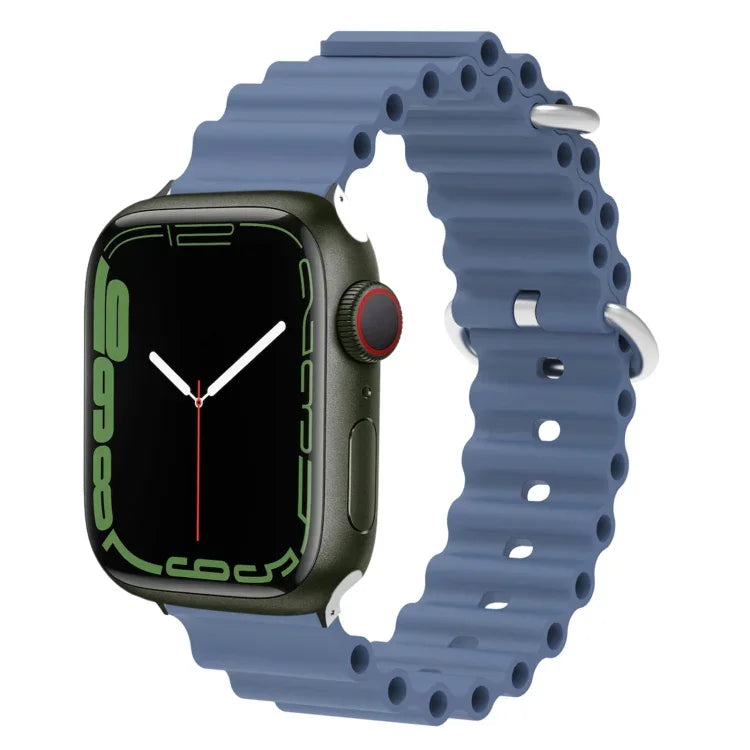 Correia de Relógio em Silicone com Cabeça Metálica Ocean, Para Apple Watch Ultra 49mm / Series 8&7 45mm, Para Apple Watch Series 8&7 41mm / SE 2&6&SE&5&4 40mm / 3&2&1 38mm