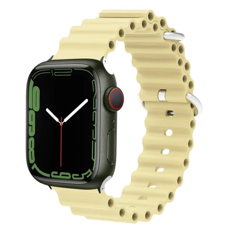 Correia de Relógio em Silicone com Cabeça Metálica Ocean, Para Apple Watch Ultra 49mm / Series 8&7 45mm, Para Apple Watch Series 8&7 41mm / SE 2&6&SE&5&4 40mm / 3&2&1 38mm