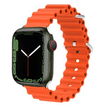 Correia de Relógio em Silicone com Cabeça Metálica Ocean, Para Apple Watch Ultra 49mm / Series 8&7 45mm, Para Apple Watch Series 8&7 41mm / SE 2&6&SE&5&4 40mm / 3&2&1 38mm