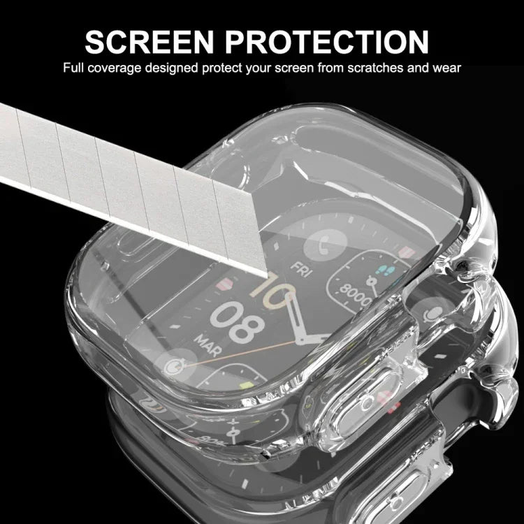 Capa Transparente ENKAY de TPU Macio com Cobertura Total e Filme para Ecrã para Apple Watch Ultra / Ultra 2 49mm