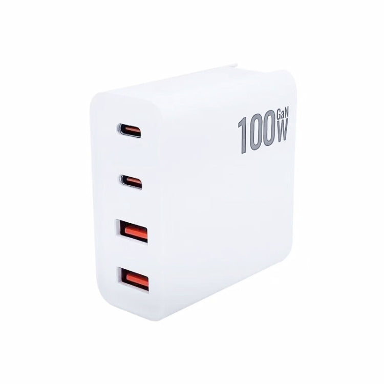 Carregador Multiporta GaN 100W com Dupla USB + Dupla USB-C/Type-C com Conjunto de Cabo de Dados Type-C para Type-C de 2m, Ficha US, Ficha US / EU, Ficha US / UK, Ficha US / AU, Ficha US / EU / UK, Ficha US / EU / UK / AU