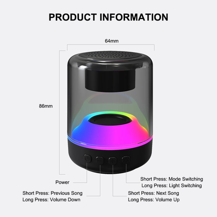 Coluna Bluetooth Sem Fios ENKAY Hat-Prince com Luz RGB Portátil, S, L