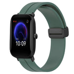 20mm Solid Color Magnetic Clasp Silicone Watch Band, For Amazfit Pop
