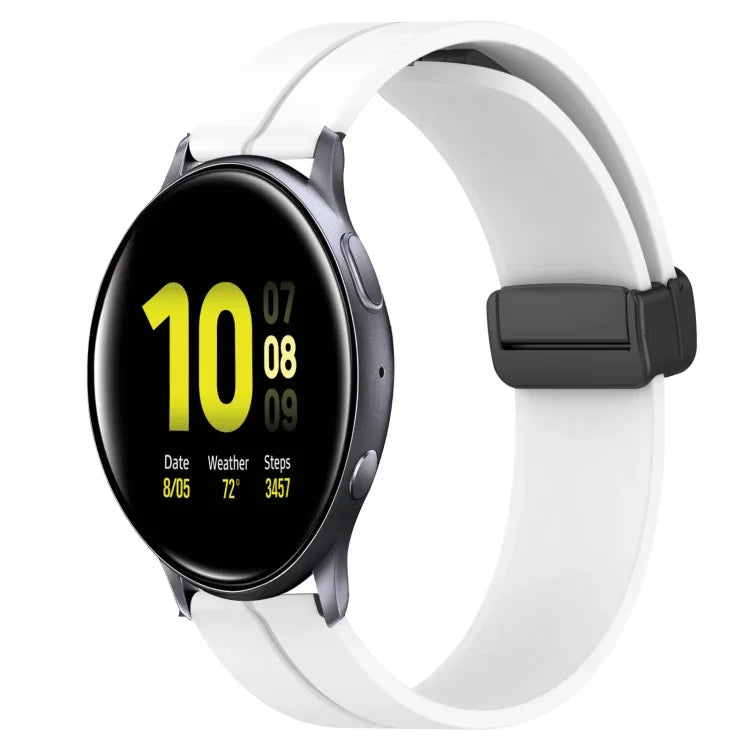 Pulseira de Silicone com Fecho Magnético de Cor Sólida 20mm, Para Samsung Galaxy Watch Active2 44mm, Para Samsung Galaxy Watch 42mm
