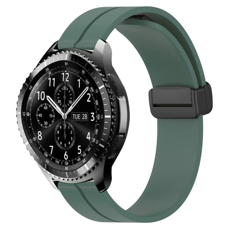 22mm Solid Color Magnetic Clasp Silicone Watch Band, For Samsung Galaxy Watch3 45mm, For Samsung Galaxy Watch 46mm, For Samsung Gear S3 Classic, For Samsung Gear S3 Frontier