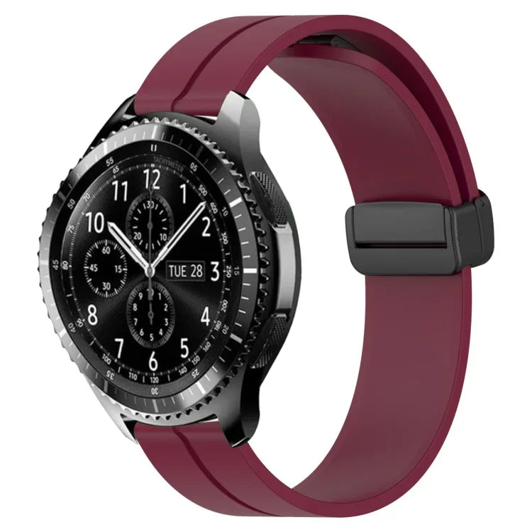22mm Solid Color Magnetic Clasp Silicone Watch Band, For Samsung Galaxy Watch3 45mm, For Samsung Galaxy Watch 46mm, For Samsung Gear S3 Classic, For Samsung Gear S3 Frontier