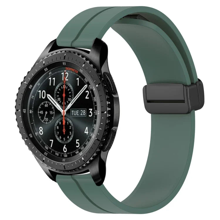 22mm Solid Color Magnetic Clasp Silicone Watch Band, For Samsung Galaxy Watch3 45mm, For Samsung Galaxy Watch 46mm, For Samsung Gear S3 Classic, For Samsung Gear S3 Frontier