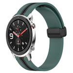 22mm Folding Magnetic Clasp Silicone Watch Band, For Amazfit GTR 4, For Amazfit GTR 3, For Amazfit GTR 3 Pro, For Amazfit GTR 2e