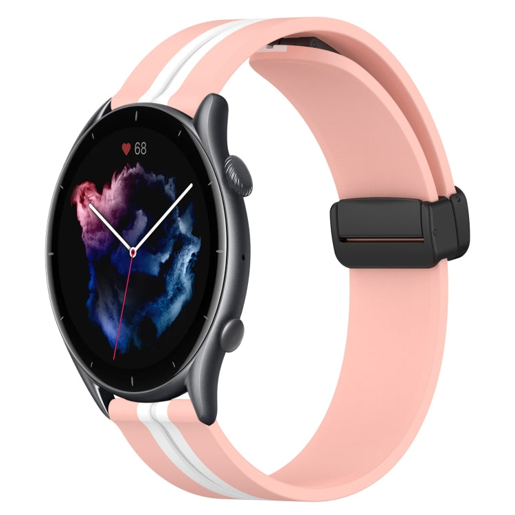 22mm Folding Magnetic Clasp Silicone Watch Band, For Amazfit GTR 4, For Amazfit GTR 3, For Amazfit GTR 3 Pro, For Amazfit GTR 2e