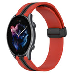 22mm Folding Magnetic Clasp Silicone Watch Band, For Amazfit GTR 4, For Amazfit GTR 3, For Amazfit GTR 3 Pro, For Amazfit GTR 2e