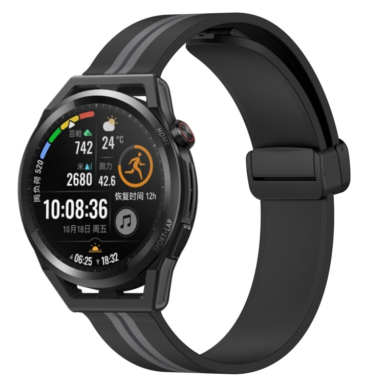 22mm Folding Magnetic Clasp Silicone Watch Band, For Huawei Watch GT3 Pro 46mm, For Huawei Watch GT3 46mm, For Huawei Watch GT Runner, For Huawei Watch 3