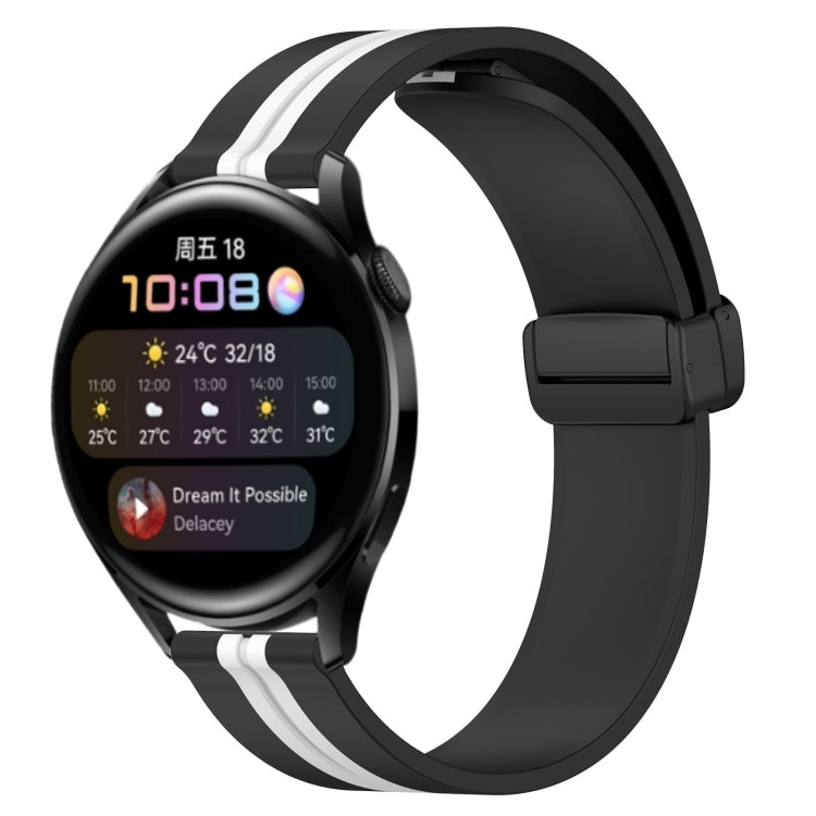 22mm Folding Magnetic Clasp Silicone Watch Band, For Huawei Watch GT3 Pro 46mm, For Huawei Watch GT3 46mm, For Huawei Watch GT Runner, For Huawei Watch 3