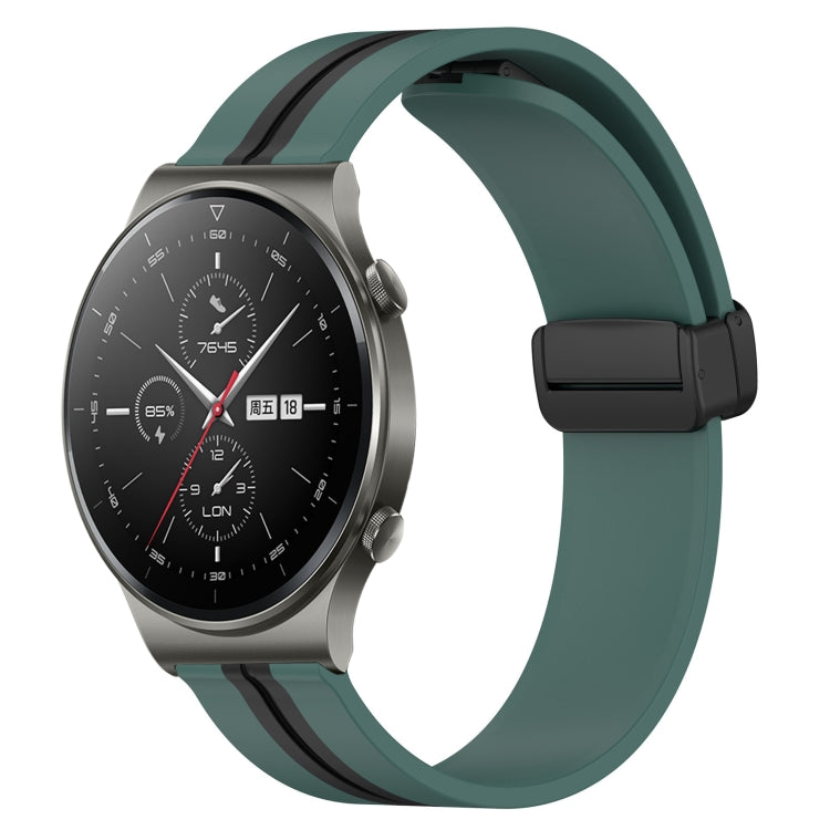 22mm Folding Magnetic Clasp Silicone Watch Band, For Huawei Watch 3 Pro, For Huawei GT2 Pro, For Huawei Watch GT 2E, For Huawei GT2 46mm