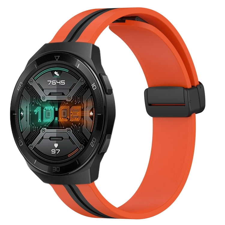 22mm Folding Magnetic Clasp Silicone Watch Band, For Huawei Watch 3 Pro, For Huawei GT2 Pro, For Huawei Watch GT 2E, For Huawei GT2 46mm