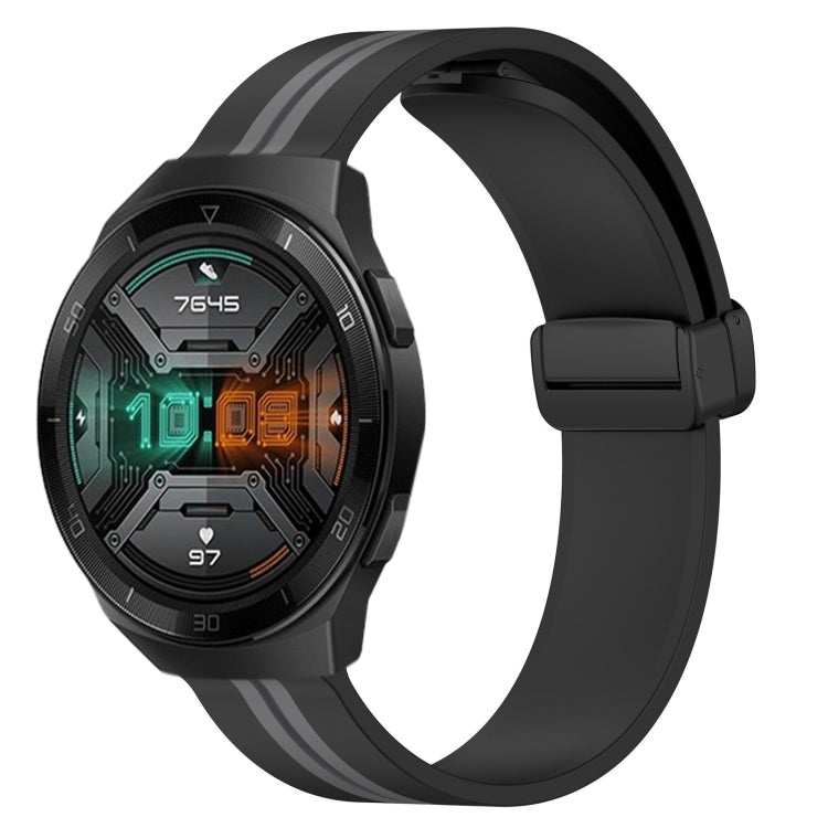22mm Folding Magnetic Clasp Silicone Watch Band, For Huawei Watch 3 Pro, For Huawei GT2 Pro, For Huawei Watch GT 2E, For Huawei GT2 46mm