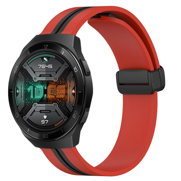 22mm Folding Magnetic Clasp Silicone Watch Band, For Huawei Watch 3 Pro, For Huawei GT2 Pro, For Huawei Watch GT 2E, For Huawei GT2 46mm