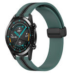 22mm Folding Magnetic Clasp Silicone Watch Band, For Huawei Watch 3 Pro, For Huawei GT2 Pro, For Huawei Watch GT 2E, For Huawei GT2 46mm