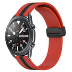 22mm Folding Magnetic Clasp Silicone Watch Band, For Samsung Galaxy Watch3 45mm, For Samsung Galaxy Watch 46mm, For Samsung Gear S3 Classic, For Samsung Gear S3 Frontier
