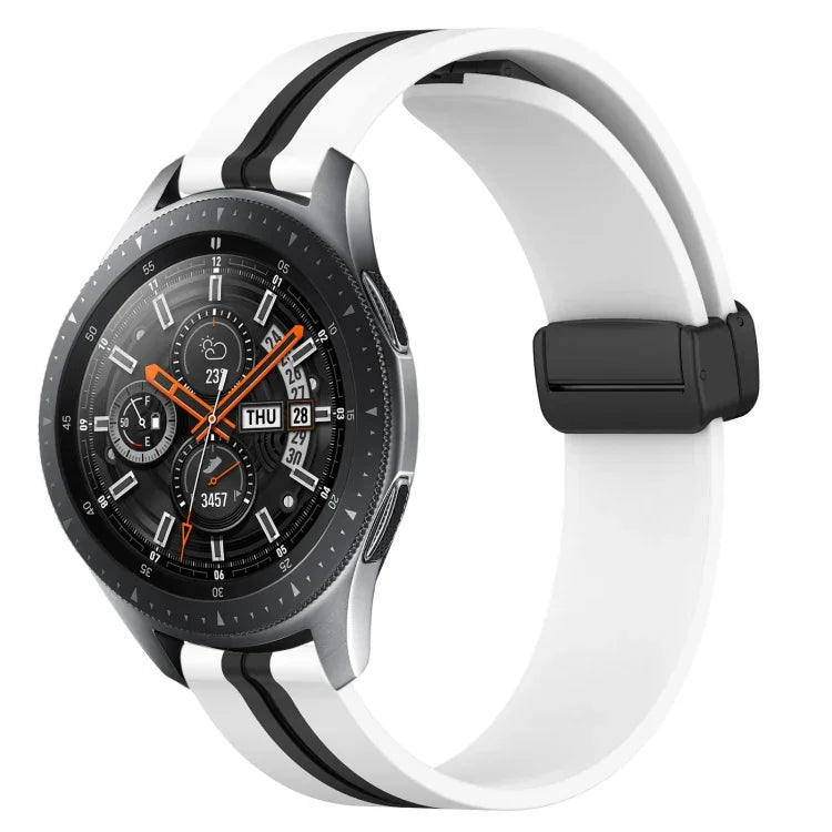 22mm Folding Magnetic Clasp Silicone Watch Band, For Samsung Galaxy Watch3 45mm, For Samsung Galaxy Watch 46mm, For Samsung Gear S3 Classic, For Samsung Gear S3 Frontier