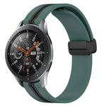 22mm Folding Magnetic Clasp Silicone Watch Band, For Samsung Galaxy Watch3 45mm, For Samsung Galaxy Watch 46mm, For Samsung Gear S3 Classic, For Samsung Gear S3 Frontier