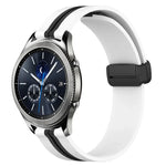 22mm Folding Magnetic Clasp Silicone Watch Band, For Samsung Galaxy Watch3 45mm, For Samsung Galaxy Watch 46mm, For Samsung Gear S3 Classic, For Samsung Gear S3 Frontier