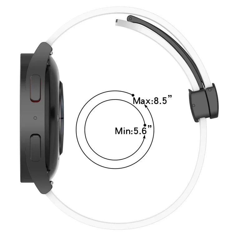 20mm Folding Magnetic Clasp Silicone Watch Band, For Samsung Galaxy Watch Active 2 40mm, For Samsung Galaxy Watch Active 2 44mm, For Samsung Galaxy Watch 42mm