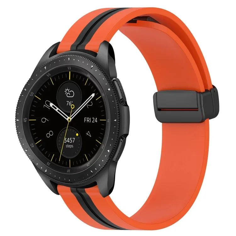 20mm Folding Magnetic Clasp Silicone Watch Band, For Samsung Galaxy Watch Active 2 40mm, For Samsung Galaxy Watch Active 2 44mm, For Samsung Galaxy Watch 42mm