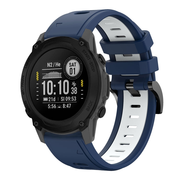 22mm Two-Color Sports Silicone Watch Band, For Garmin Instinct, For Garmin Descent G1