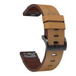 22mm Leather Steel Buckle Watch Band, For Garmin Fenix 5 Plus, For Garmin Instinct