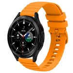 20mm wavy dot pattern solid color silicone watch band for Galaxy Watch in vibrant orange for comfortable wear.