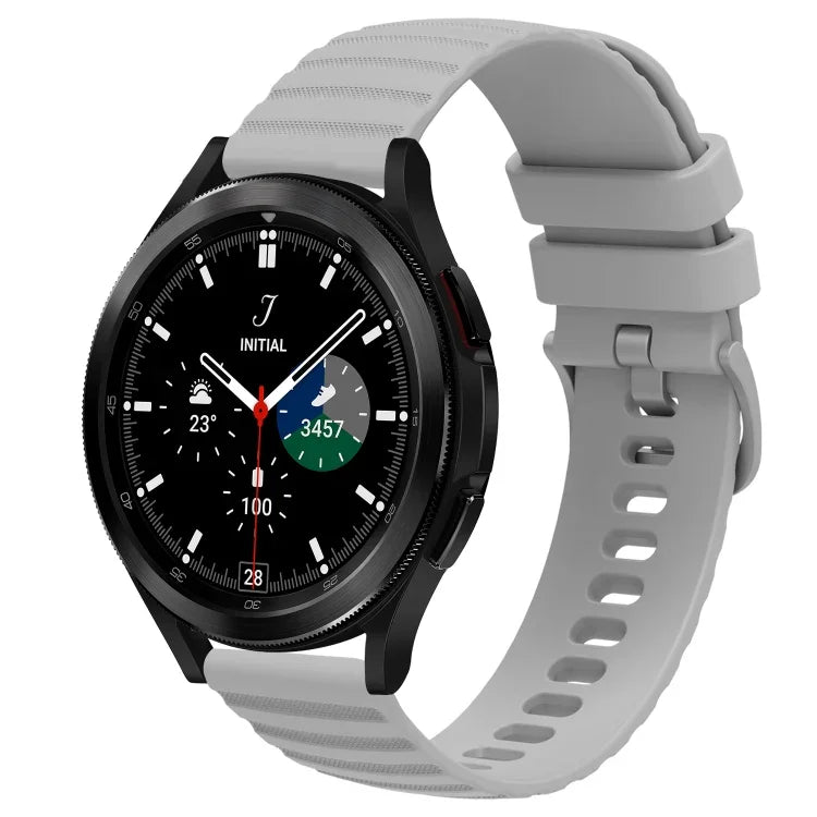 20mm Wavy Dot Pattern Solid Color Silicone Watch Band, For Samsung  Galaxy Watch 4 Classic 42mm, For Samsung  Galaxy Watch 4 Classic 46mm, For Samsung Galaxy Watch Active 2 40mm, For Samsung Galaxy Watch Active 2 44mm