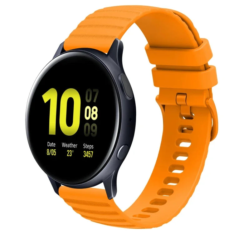 20mm Wavy Dot Pattern Solid Color Silicone Watch Band, For Samsung  Galaxy Watch 4 Classic 42mm, For Samsung  Galaxy Watch 4 Classic 46mm, For Samsung Galaxy Watch Active 2 40mm, For Samsung Galaxy Watch Active 2 44mm