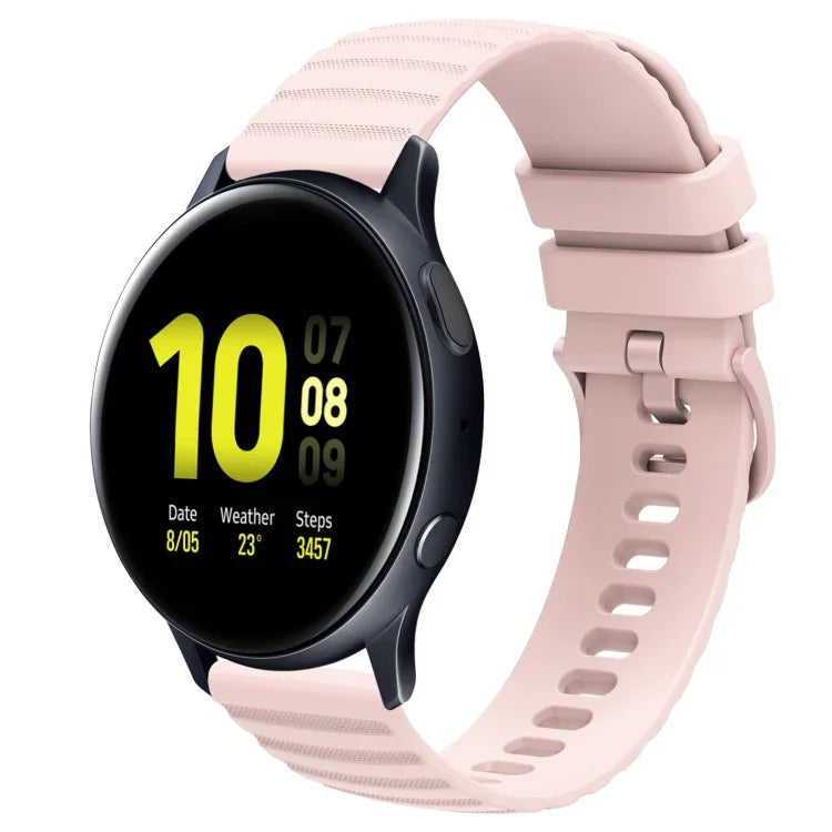 20mm Wavy Dot Pattern Solid Color Silicone Watch Band, For Samsung  Galaxy Watch 4 Classic 42mm, For Samsung  Galaxy Watch 4 Classic 46mm, For Samsung Galaxy Watch Active 2 40mm, For Samsung Galaxy Watch Active 2 44mm