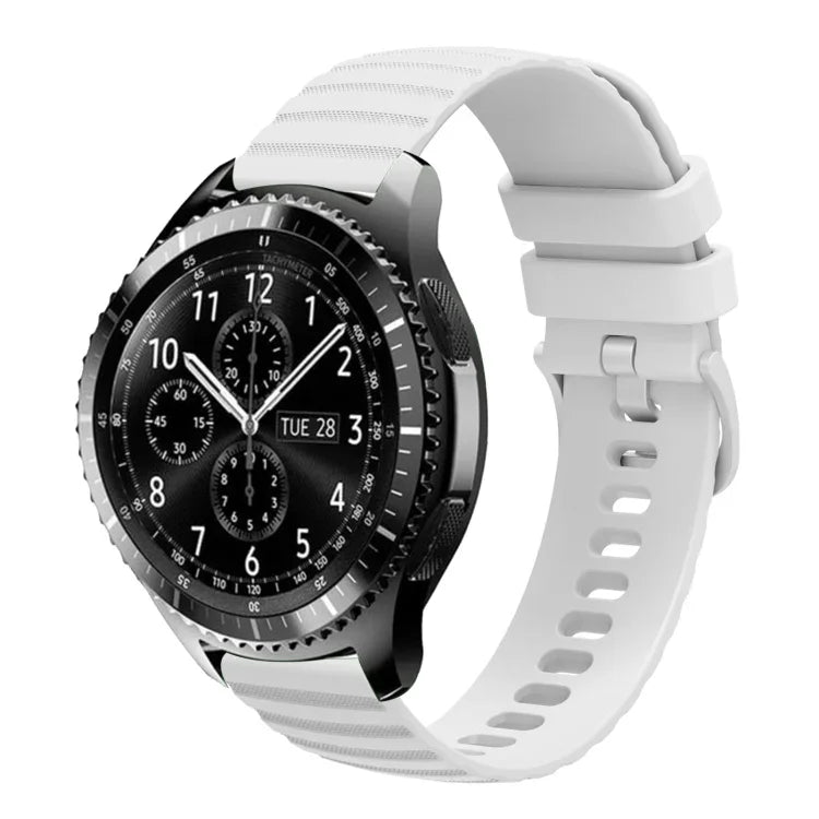 Correia de Relógio em Silicone Cor Sólida com Padrão de Pontos Ondulados 22mm, Para Samsung Galaxy Watch3 45mm, Para Samsung Galaxy Watch 46mm, Para Samsung Gear S3 Classic, Para Samsung Gear S3 Frontier